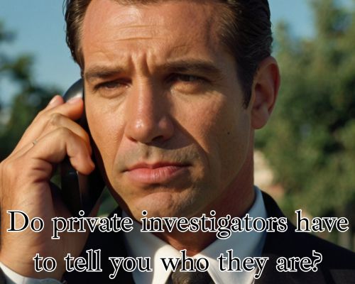 a private investigator having a phone call